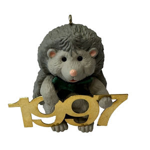 Hallmark Ornaments 1997 Fabulous Decade Grey Hedgehog Brass Year Discontinued